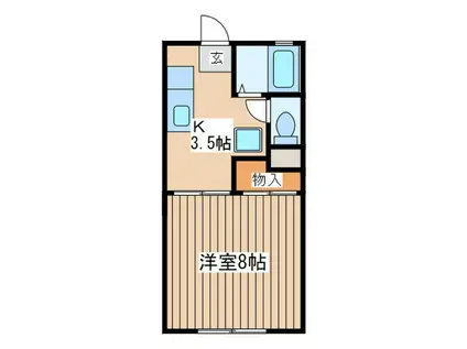 パール・サンシティ(1K/1階)の間取り写真