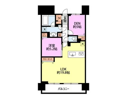 ザ・プレミア(2LDK/17階)の間取り写真