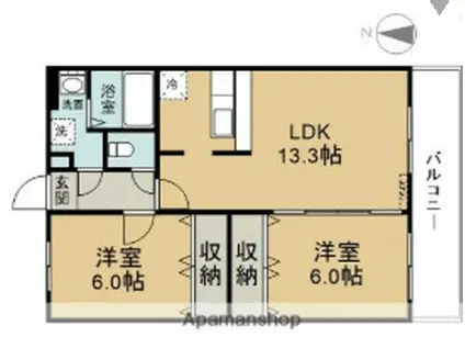 ADY・NEXT(2LDK/3階)の間取り写真