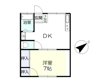 マルヨシコーポ(1DK/1階)の間取り写真