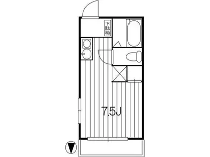フェリシダット菊川(ワンルーム/4階)の間取り写真
