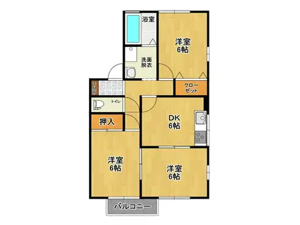 サンパレス登戸(3DK/2階)の間取り写真