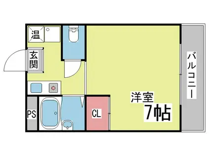 UTレジデンス六甲(1K/4階)の間取り写真