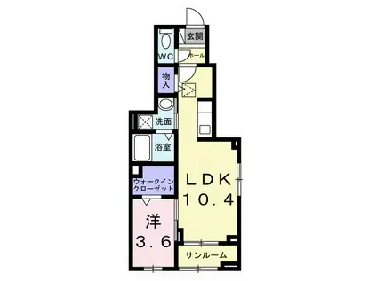 アグリヒルズ T(1LDK/1階)の間取り写真