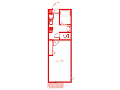 ブリス ド・メール(1K/2階)の間取り写真