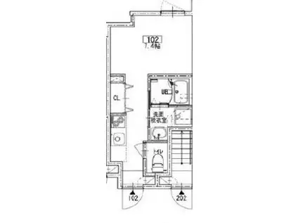 ソルナクレイシア下北沢(ワンルーム/1階)の間取り写真