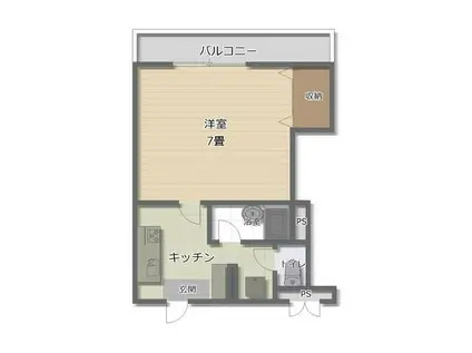 エトワールIII(1K/2階)の間取り写真