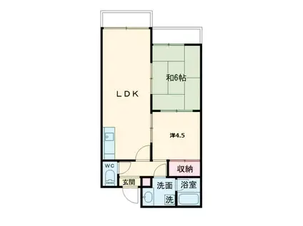 レジデンス熊谷KUGE(2LDK/1階)の間取り写真