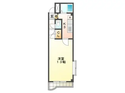 ステューディオ・細野(1K/5階)の間取り写真