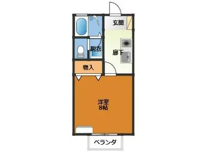 セジュールFUJIB棟(1K/2階)の間取り写真