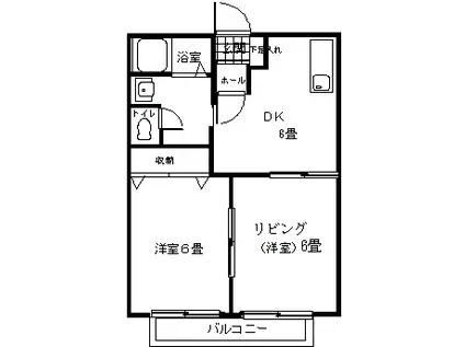 アルト・プラッツII(1LDK/1階)の間取り写真