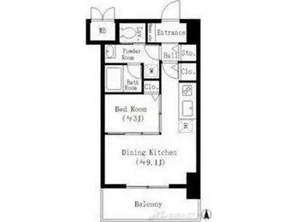 小西マンション(1DK/3階)の間取り写真