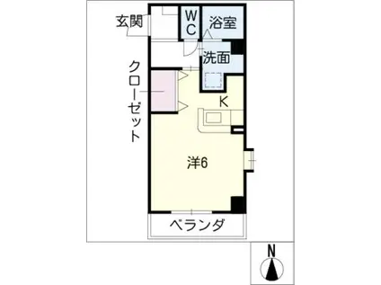 元八事弐風館(ワンルーム/2階)の間取り写真