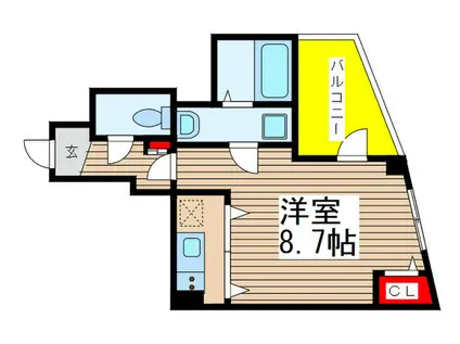 クレイドル千葉(ワンルーム/4階)の間取り写真