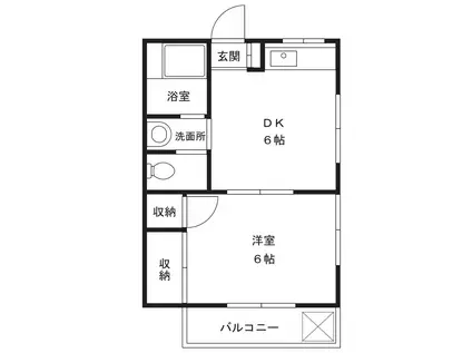 COURT北嶺(1DK/2階)の間取り写真