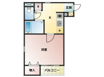 エクセルハイツIII番館(1K/2階)の間取り写真