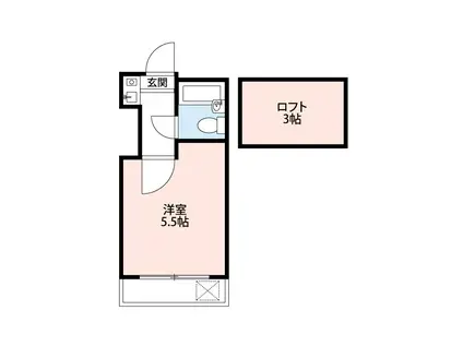 ライブコア東武練馬(1K/1階)の間取り写真