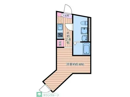 町屋PRIMECOURT(ワンルーム/2階)の間取り写真