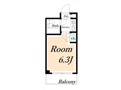 ローズマンションA69番館(1K/2階)の間取り写真