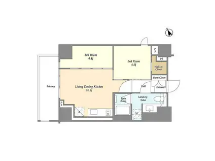 ASPRIME八丁堀(2LDK/8階)の間取り写真