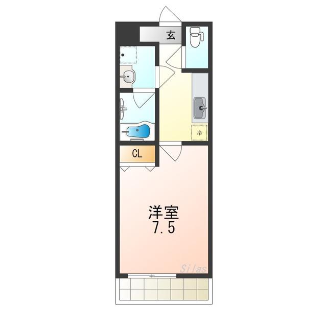 プライム・ヒルズ(1K/1階)の間取り写真