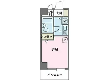 ウインベルソロ国分寺1(ワンルーム/5階)の間取り写真