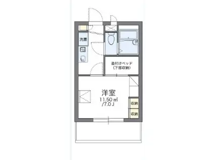 レオパレスMARUKITAIII(1K/1階)の間取り写真