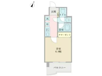 ハイマート高砂(1K/5階)の間取り写真