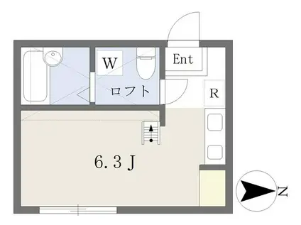 JAMY六角橋(ワンルーム/1階)の間取り写真
