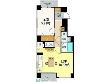 アヴニール北綾瀬(1LDK/4階)の間取り写真