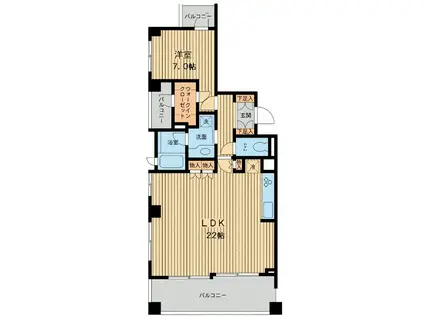 アーデン駒沢パークフロント(1LDK/4階)の間取り写真