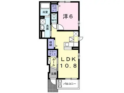 パティオ(1LDK/1階)の間取り写真