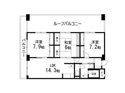 プリミエール高松(3LDK/4階)の間取り写真