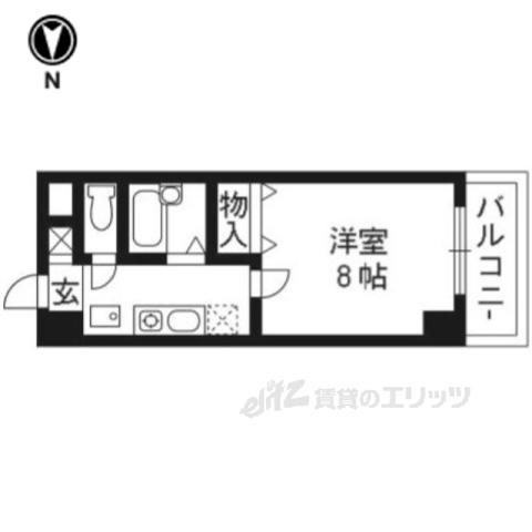 フェニックス堀川Ⅱ(1K/2階)の間取り写真