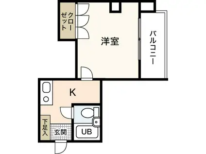 ドーム白島(1K/4階)の間取り写真