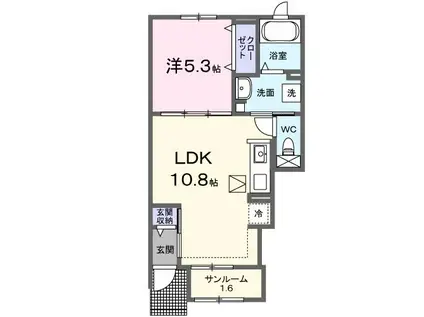 コミュニティ新館 II(1LDK/1階)の間取り写真