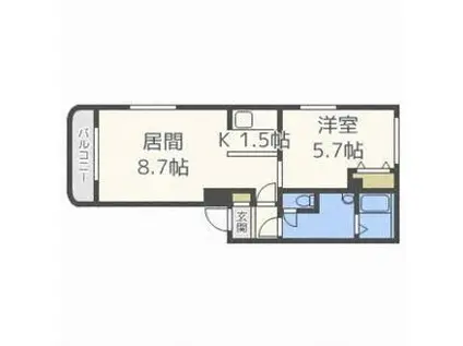 スプランドゥール(1LDK/3階)の間取り写真