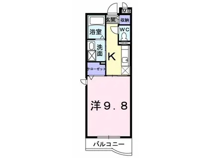 スターキャッスル(1K/3階)の間取り写真