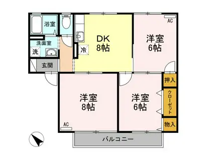 ドリーム末武(3DK/1階)の間取り写真