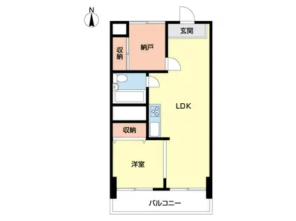 西船橋永谷マンション(1SLDK/3階)の間取り写真