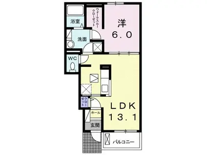 フレンドシップいこのべ(1LDK/1階)の間取り写真