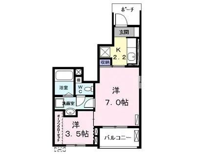 グラン ソレイユ II(2K/1階)の間取り写真