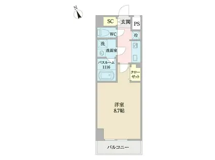 コントレイルりんくう常滑(1K/4階)の間取り写真