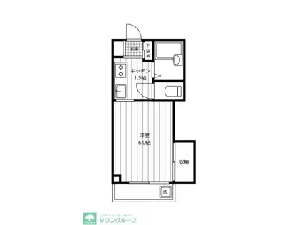 メゾンヨコヤマ(1K/2階)の間取り写真