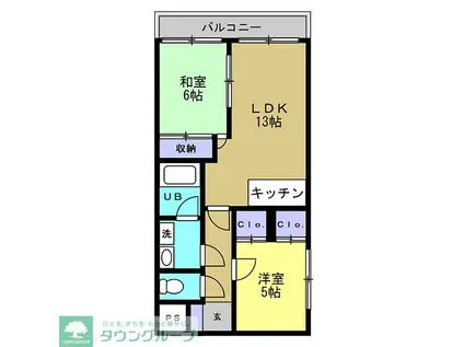 スカイハイツ(2LDK/3階)の間取り写真