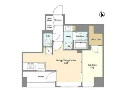 モディア銀座イースト(1LDK/8階)の間取り写真