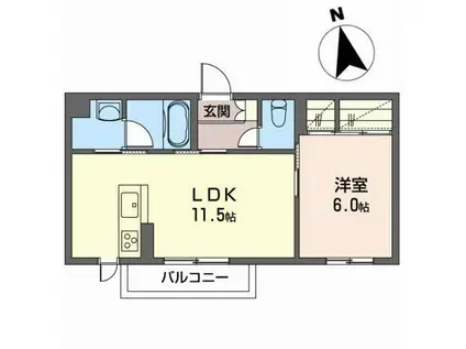 シャーメゾンすみれ(1LDK/2階)の間取り写真