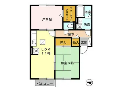 フローラルアベニュー(2LDK/1階)の間取り写真
