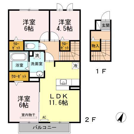 ベルデュール(3LDK/2階)の間取り写真