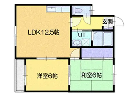 コーポ美沢1(2DK/3階)の間取り写真